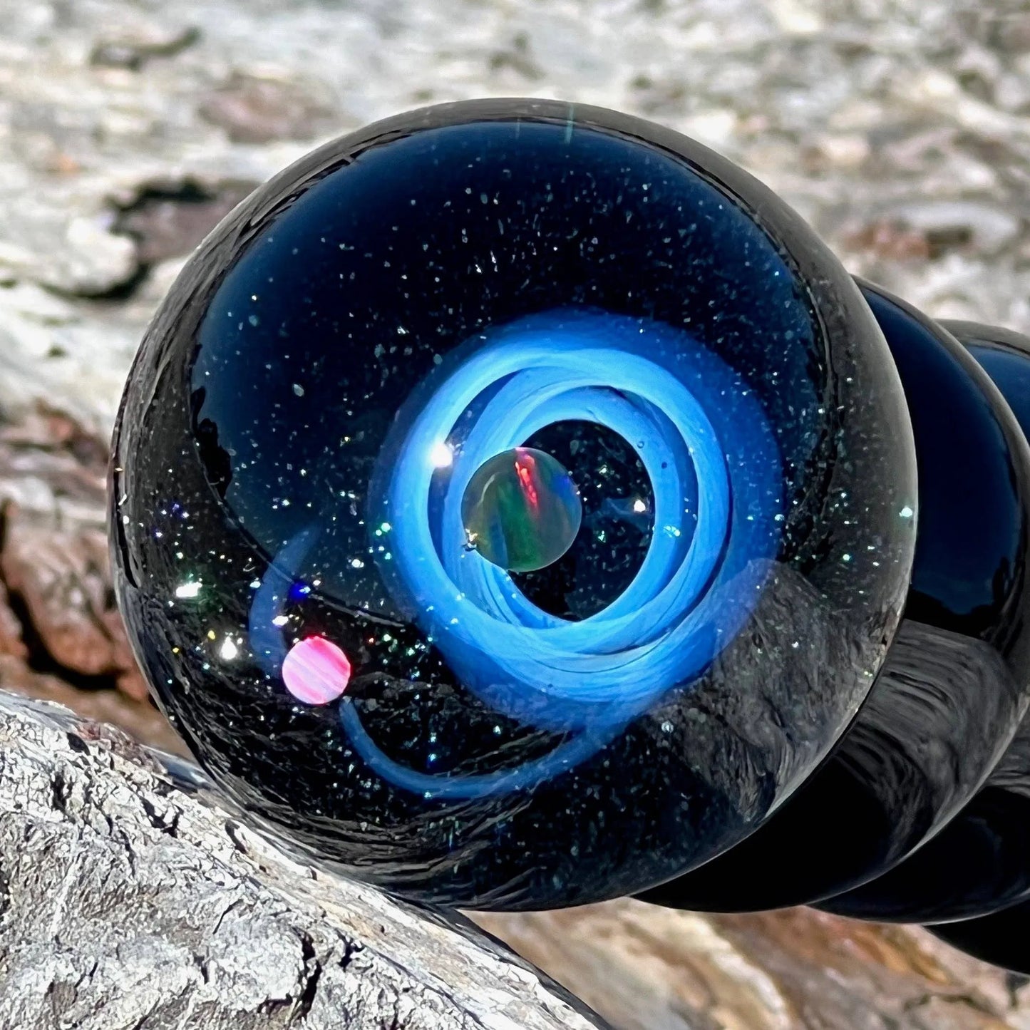 Galaxy Cobalt Wand with Galaxy Marble