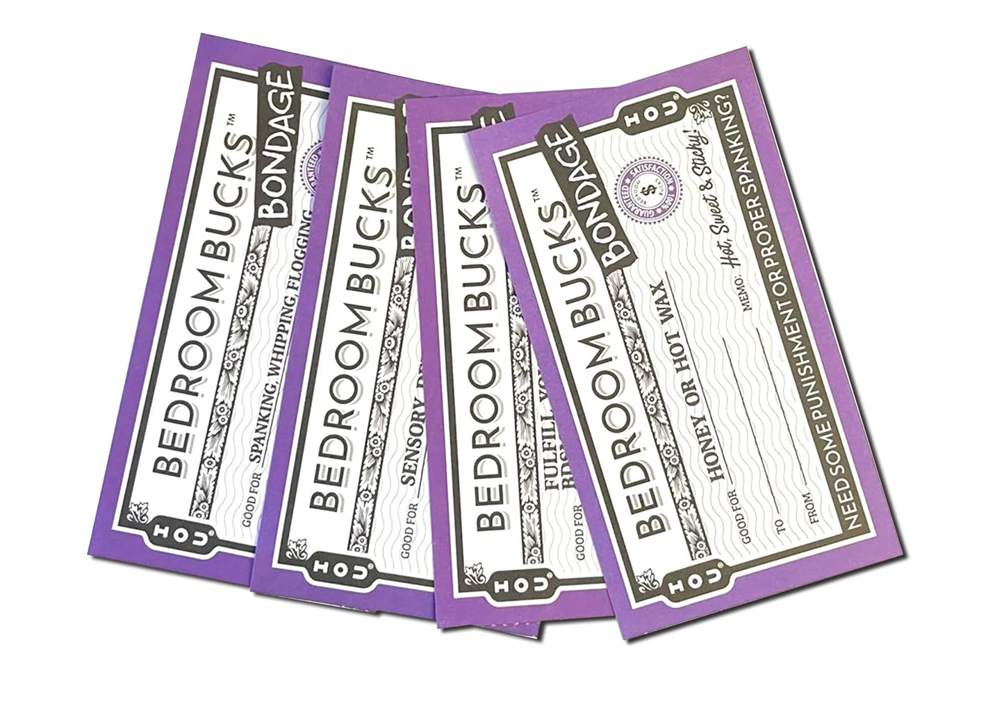 BEDROOM BONDAGE BUCKS 30 COUPON BOOK