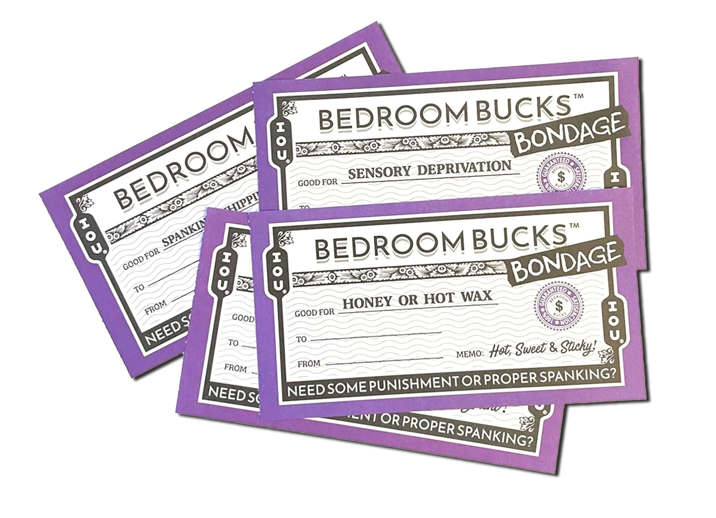 BEDROOM BONDAGE BUCKS 30 COUPON BOOK